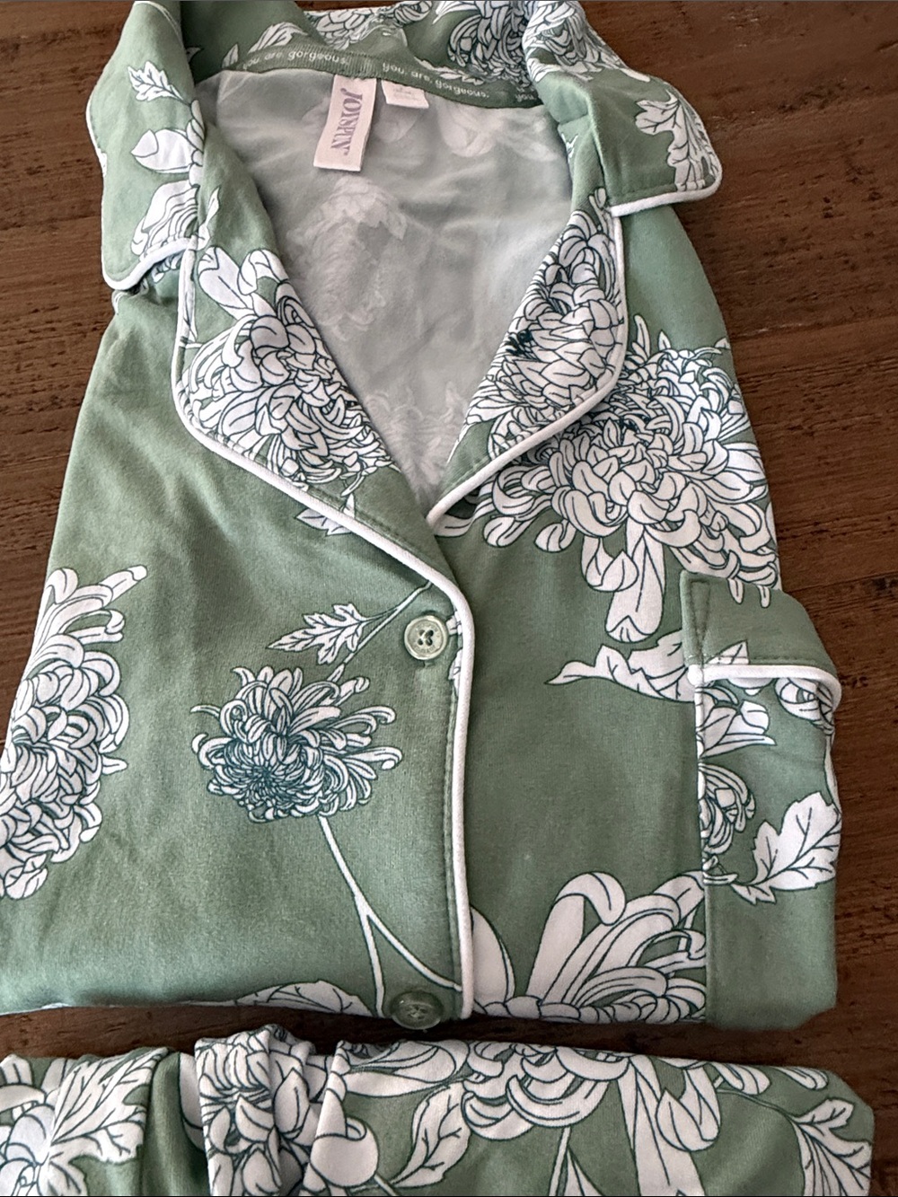 Floral Short Sleeve Pajama Set - Sage Green - Picture 7 of 7